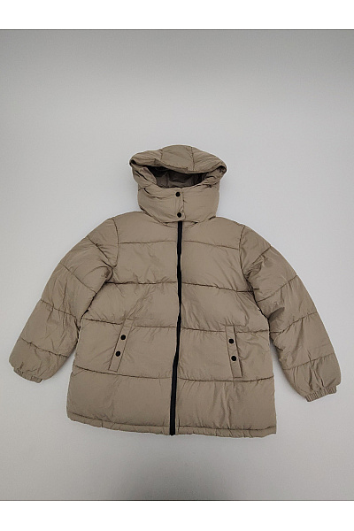 JDY Béžová prošívaná puffer bunda s kapucí Vel. XL | JDY | obrázek 2
