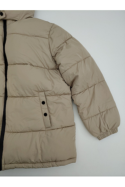 JDY Béžová prošívaná puffer bunda s kapucí Vel. XL | JDY | obrázek 3