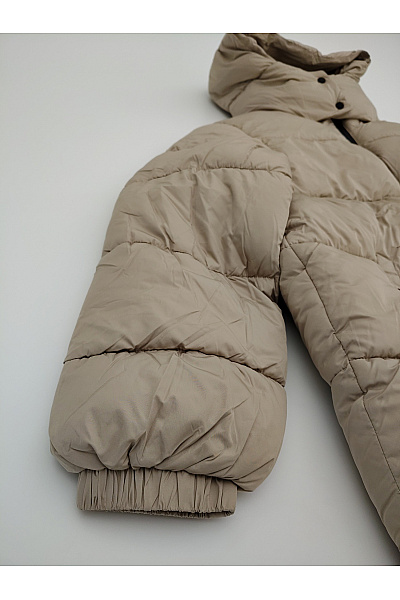 JDY Béžová prošívaná puffer bunda s kapucí Vel. XL | JDY | obrázek 5