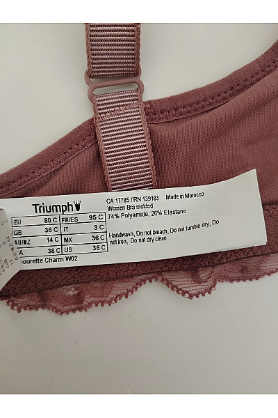 TRIUMPH Růžová krajková kosticová podprsenka s měkkými košíčky Vel. EU 80C | TRIUMPH | obrázek 9