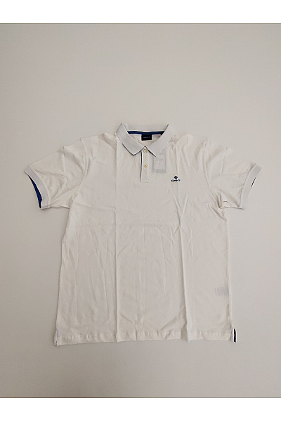 GANT Bílé bavlněné polo tričko s krátkým rukávem Vel. XXXL | GANT | obrázek 2