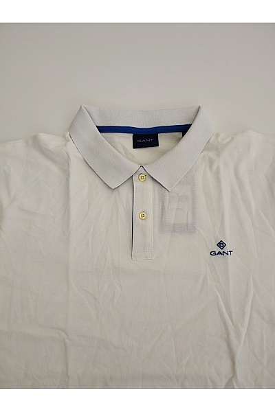 GANT Bílé bavlněné polo tričko s krátkým rukávem Vel. XXXL | GANT | obrázek 5