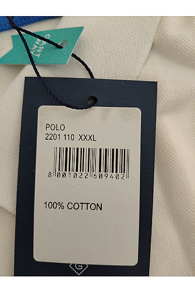 GANT Bílé bavlněné polo tričko s krátkým rukávem Vel. XXXL | GANT | obrázek 8