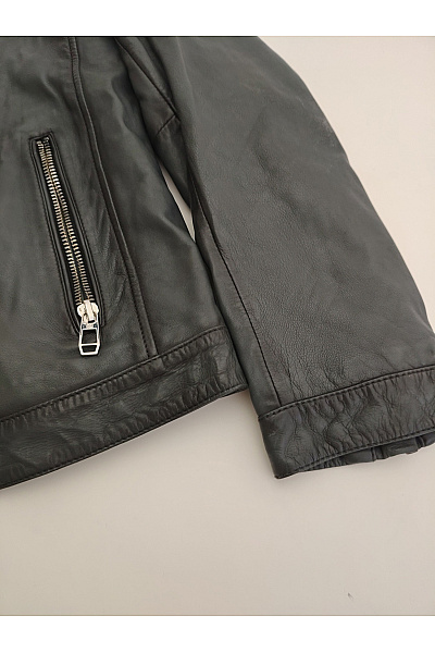 MILESTONE Pánská kožená bunda biker se zipem Vel. EU 50 | MILESTONE | obrázek 3