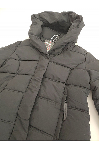 Geographical Norway Černá dlouhá prošívaná zimní bunda s kapucí Vel. M | Geographical Norway | obrázek 4
