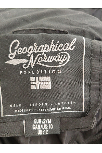 Geographical Norway Černá dlouhá prošívaná zimní bunda s kapucí Vel. M | Geographical Norway | obrázek 8