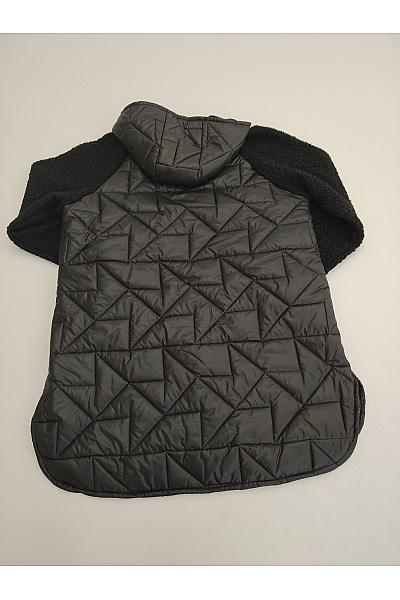 Černá prošívaná bunda s kapucí a chlupatými rukávy Vel. XXL | Unimoda | obrázek 6