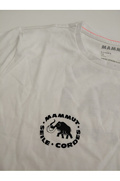 MAMMUT Bílé bavlněné dámské tričko s krátkým rukávem a potiskem Vel. EU XL | MAMMUT | obrázek 3