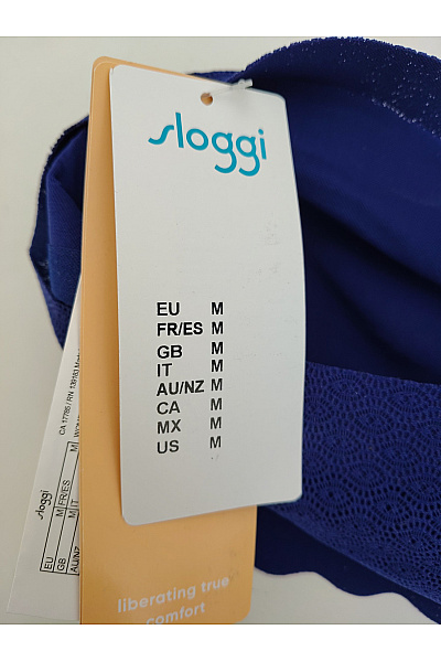 Sloggi Modrá bezešvá krajková podprsenka bez ramínek Vel. EU M | Sloggi | obrázek 8