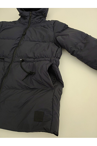 Jack Wolfskin Černá prošívaná zimní bunda s kapucí a stahováním v pase Vel. M | Jack Wolfskin | obrázek 5