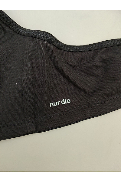 Nurdie Černá bavlněná braletová podprsenka bezkosticová hladká | Nurdie | obrázek 7