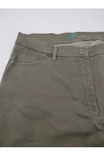 TONI Dámské bavlněné chinos kalhoty khaki rovné | TONI | obrázek 4