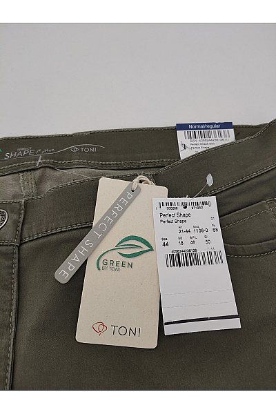 TONI Dámské bavlněné chinos kalhoty khaki rovné | TONI | obrázek 5