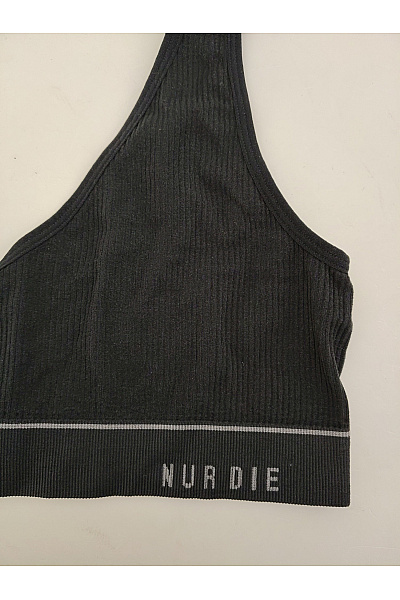 Nurdie Černá bezešvá sportovní braletka s hlubokým výstřihem Velikost L | Nurdie | obrázek 4