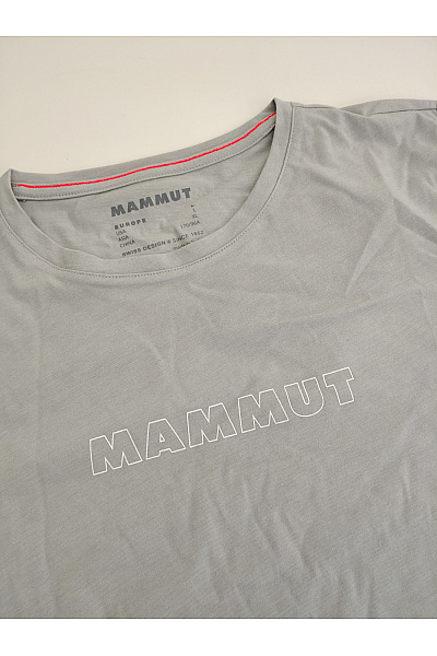 MAMMUT Šedé dámské tričko s krátkým rukávem nápisem a prodlouženým zadním dílem Velikost EU L | MAMMUT | obrázek 3