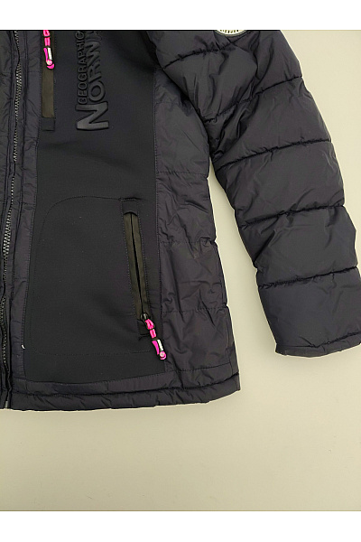 Geographical Norway Černá dámská zimní prošívaná bunda s kapucí Vel. EU 4/XL | Geographical Norway | obrázek 3