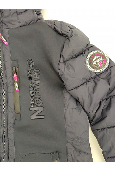 Geographical Norway Černá dámská zimní prošívaná bunda s kapucí Vel. EU 4/XL | Geographical Norway | obrázek 4
