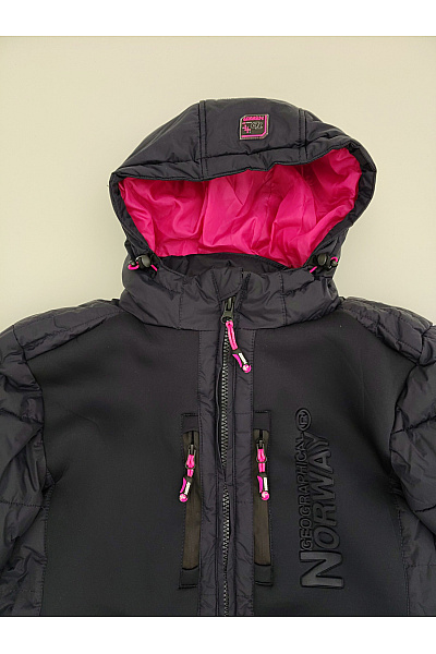 Geographical Norway Černá dámská zimní prošívaná bunda s kapucí Vel. EU 4/XL | Geographical Norway | obrázek 5