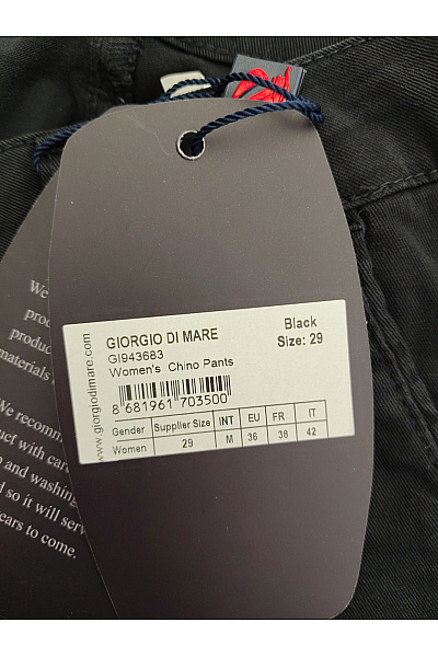 Giorgio Di Mare Pánské černé bavlněné chino kalhoty Vel. 29 | Giorgio Di Mare | obrázek 11
