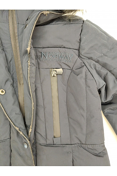 Geographical Norway Dívčí modrá zimní prošívaná bunda s kapucí Velikost EU 10Y | Geographical Norway | obrázek 5