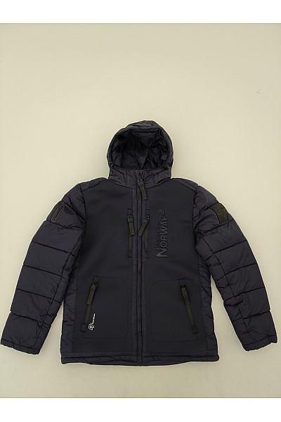 Geographical Norway Černá pánská zimní prošívaná bunda s kapucí a zipem Vel. XL | Geographical Norway | obrázek 2