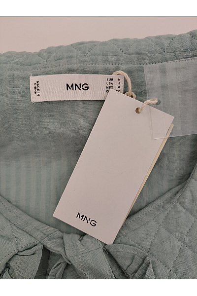 MANGO Dámská bavlněná košile khaki s velkým límcem a volánky Vel. EU M | MANGO | obrázek 5