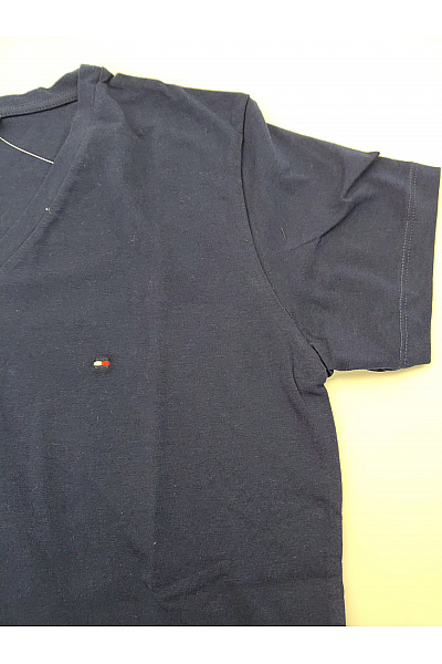 TOMMY HILFIGER Dámské bavlněné tričko s krátkým rukávem a výstřihem do V Vel. XL | TOMMY HILFIGER | obrázek 3