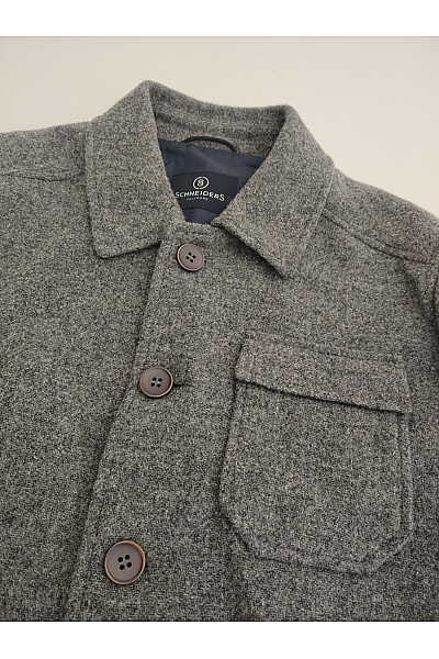 Schneiders Šedý vlněný košilový kabát krátký smart casual Velikost EU 48 | schneiders | obrázek 4