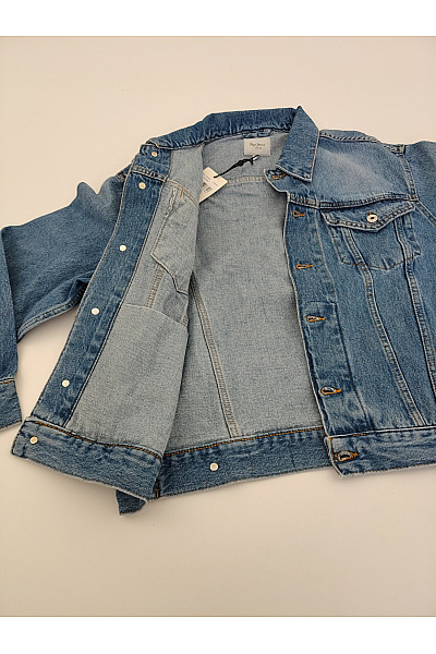 Pepe Jeans Modrá bavlněná džínová bunda krátká jarní Vel. M | Pepe Jeans | obrázek 5