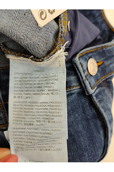 MANGO Dámské modré bavlněné džíny mom fit s roztřepenými nohavicemi Velikost EU 42 | MANGO | obrázek 5