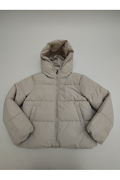 ONLY Dámská béžová prošívaná puffer bunda s kapucí Vel. S | ONLY | obrázek 2