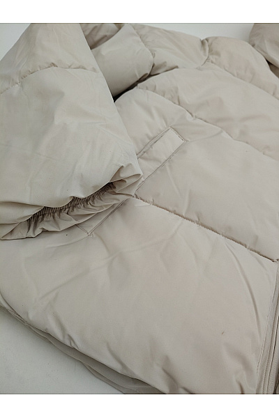 ONLY Dámská béžová prošívaná puffer bunda s kapucí Vel. S | ONLY | obrázek 3