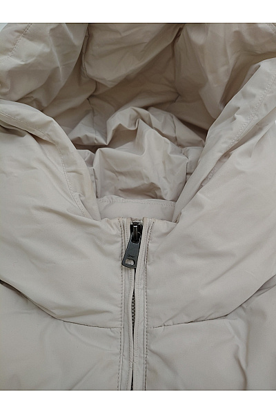 ONLY Dámská béžová prošívaná puffer bunda s kapucí Vel. S | ONLY | obrázek 4