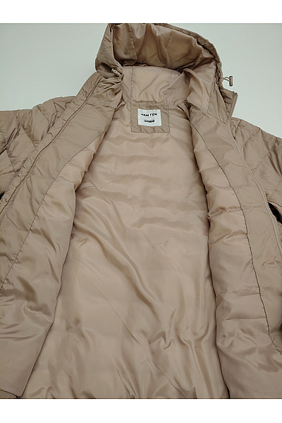 Dámská prošívaná přechodná bunda s kapucí khaki Velikost M | Unimoda | obrázek 7