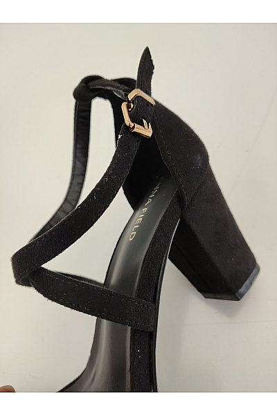 Černé elegantní společenské sandály na podpatku s páskem Velikost EU 37 | Unimoda | obrázek 7