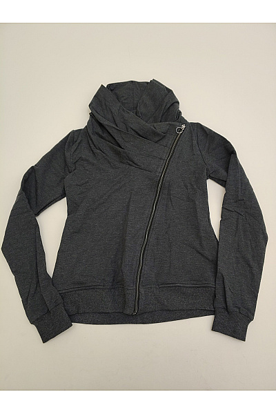 Be wear Dámská bavlněná mikina na zip s vysokým límcem šedá Vel. S | Be wear | obrázek 2