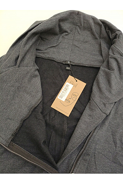 Be wear Dámská bavlněná mikina na zip s vysokým límcem šedá Vel. S | Be wear | obrázek 5