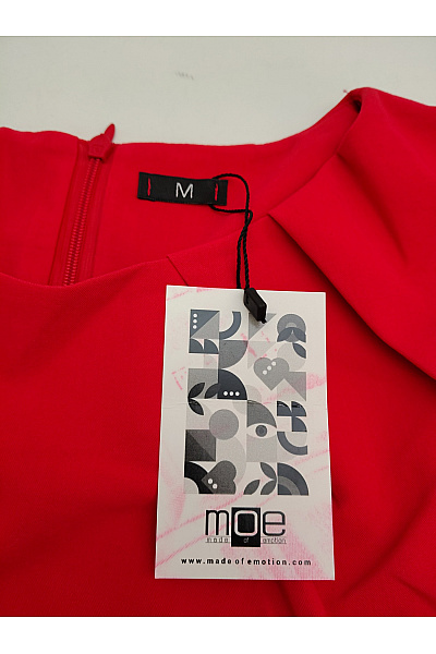 MOE Červené jednoduché volné šaty s krátkým rukávem Vel. M | MOE | obrázek 6