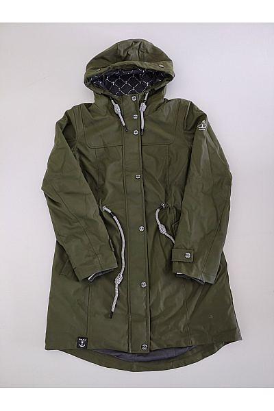 Peak Time Dámská Khaki Parka S Kapucí Do Deště Velikost M