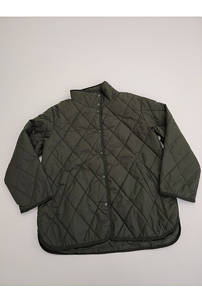 LINDEX Dámská khaki prošívaná přechodová bunda oversize Vel. EU S | LINDEX | obrázek 2