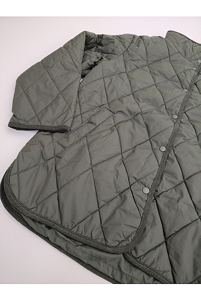 LINDEX Dámská khaki prošívaná přechodová bunda oversize Vel. EU S | LINDEX | obrázek 4