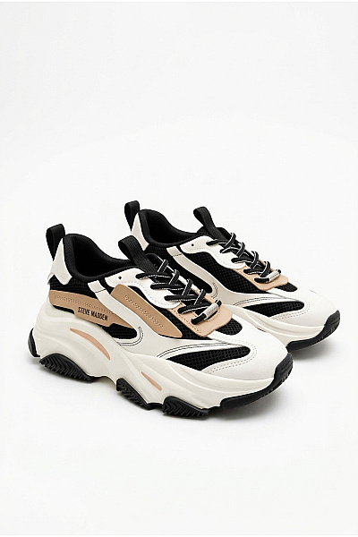 Steve Madden Dámské Tenisky Possession Černé Béžové Hnědé Velikost US 6.5