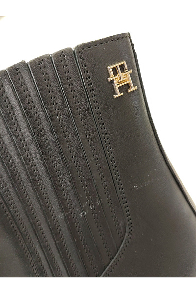 TOMMY HILFIGER Dámské černé kožené kotníkové boty na podpatku chelsea Velikost EU 40 | TOMMY HILFIGER | obrázek 8