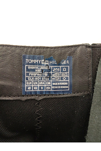 TOMMY HILFIGER Dámské černé kožené kotníkové boty na podpatku chelsea Velikost EU 40 | TOMMY HILFIGER | obrázek 11
