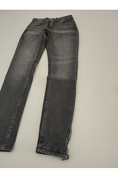 ONLY Dámské šedé bavlněné skinny džíny s vysokým pasem a zipy Vel. 27/32 | ONLY | obrázek 4