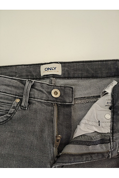 ONLY Dámské šedé bavlněné skinny džíny s vysokým pasem a zipy Vel. 27/32 | ONLY | obrázek 6