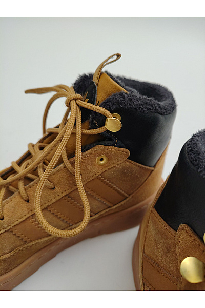 ADIDAS tenisky Dětské kotníkové zimní s kožíškem Hnědé Vel. FR 35 | ADIDAS | obrázek 8