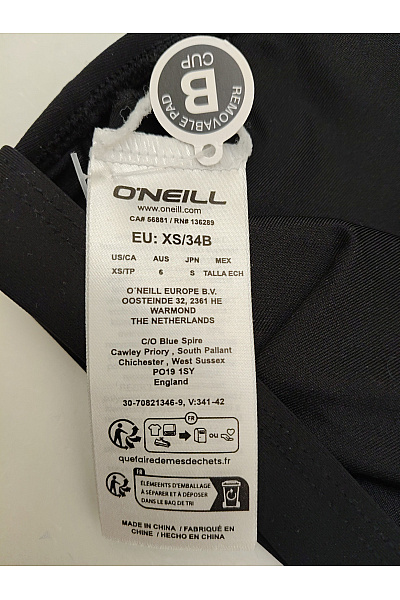 O'NEILL Černé dámské bikiny za krk trojúhelníkové na zavazování Vel. EU XS/34B | O'NEILL | obrázek 6