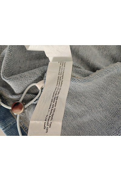 Dámské modré bavlněné tričko s dlouhým rukávem henley oversized Vel. EU 36 | Unimoda | obrázek 6