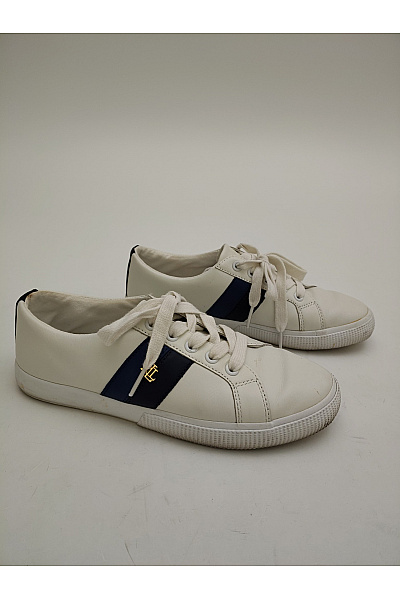 Ralph Lauren Dámské tenisky Janson II Leather Sneaker Bílé Modré Velikost US 7 | Ralph Lauren | obrázek 2